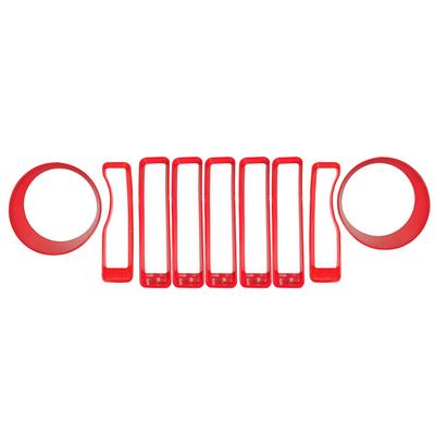 M63K-Front Grille Frame Headlight Ring Mesh Ring For Wrangler 2018 New Model Jeep Exterior Modification