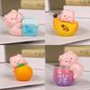 Fruit Pig Resin Craft Car Decor Cute Tabletop Figurine For Gifts And Collectors