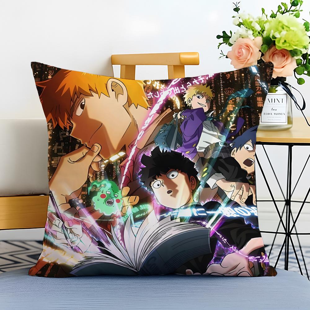 MMob Psycho Cushion Cover Washable Linen Pillowcase Soft for Sofa Bed Cozy Home Room Decor