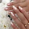 French Pure Desire European And American Simple Popular Wearable Nails Pearl Powder Aurora Fake Nail Patch