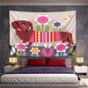 Stylish Dachshund with Floral Design Pattern Wall Hanging Tapestry Decorative Tapestry Home Decor for Bedroom and Living Room