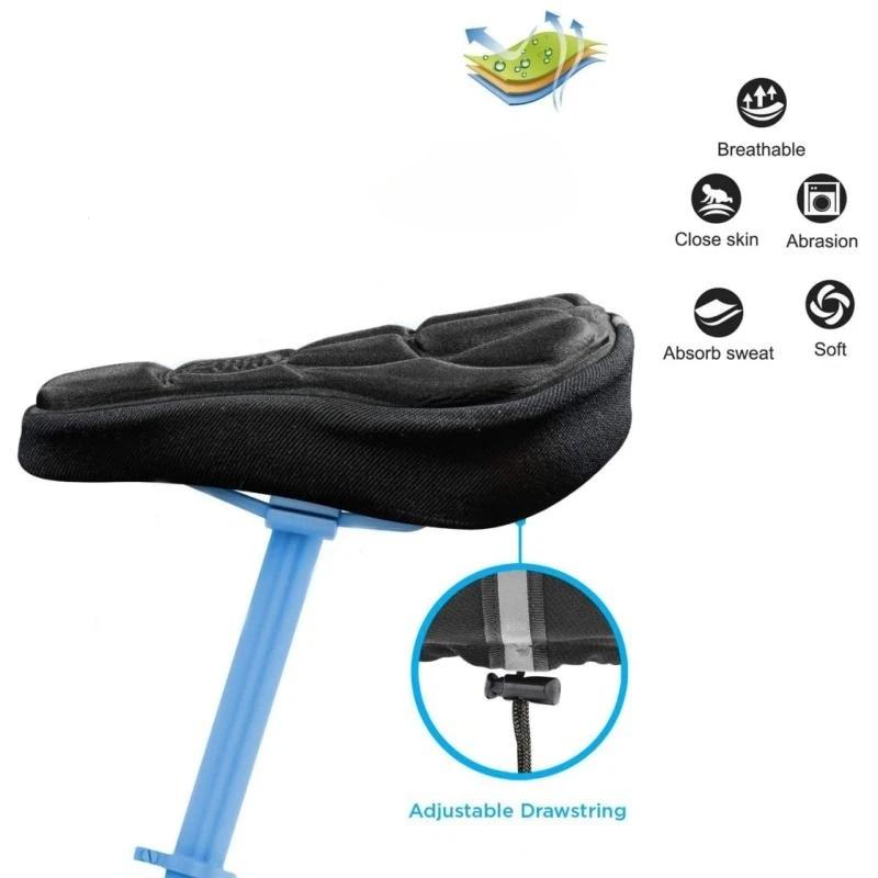 3D Padded Bike Seat Cover - Gel Foam Cushion with Non-Slip Base for Mountain/Road Bicycles, Waterproof Comfortable Saddle Mat