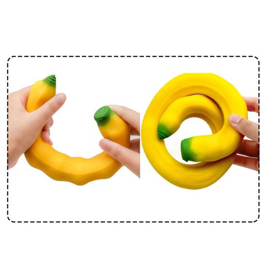 Stress Relief Banana Squeeze Toy Kids Adults Stretchy Giant Banana Sensory Toy Portable Lightweight Calming Fruit Fidget Toy