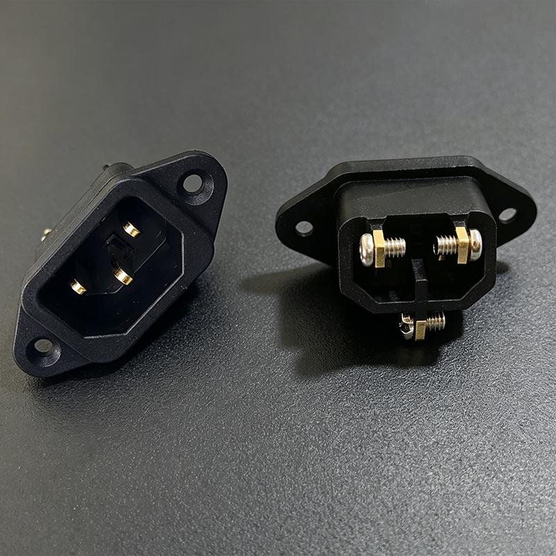 

Pure Copper AC Power Connector AC-015A AC-04E Male Female Plug Socket Power Cable Interface DIY Assembly Repair Connector Black