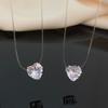 Transparent Fishing Line Necklace for Women Personality Zircon Love Heart-shaped Invisible Clavicle Chain Fashion Jewelry GIfts