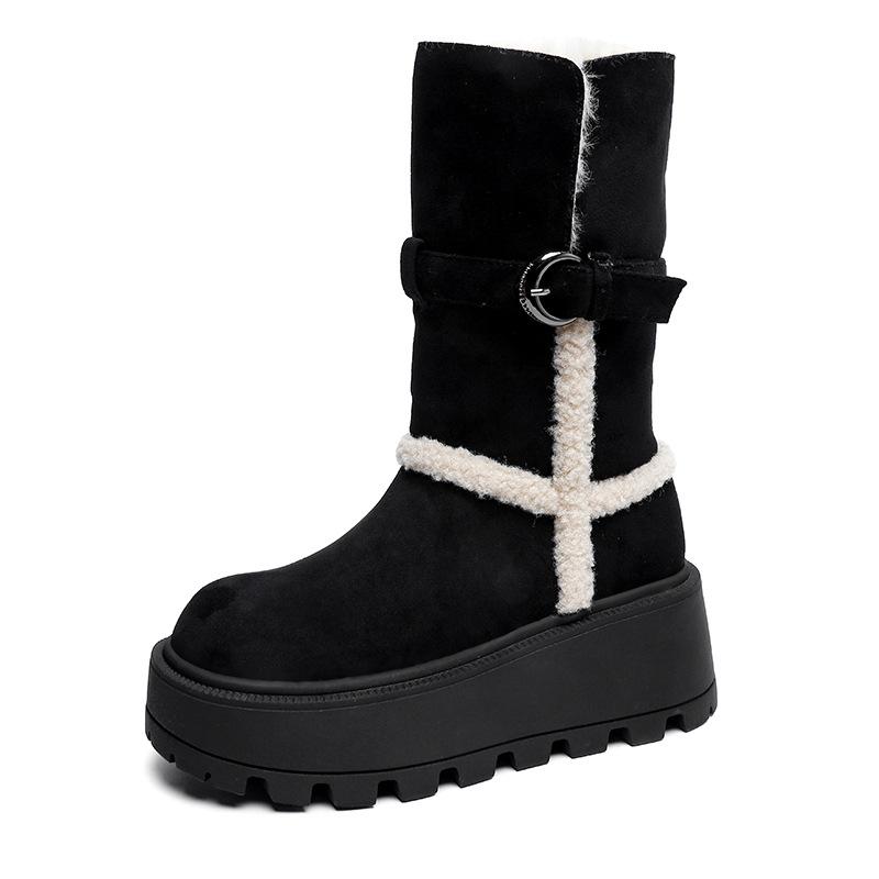 Winter Women's Warm Plush Snow Boots High Quality Cold Proof Fashion Casual Cotton Boots Women's Knight Boots Botas Para Mujer