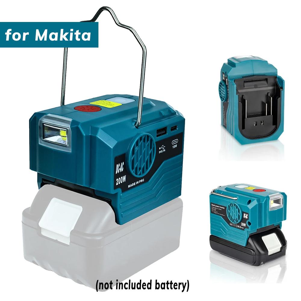 New Upgrade Portable Power Inverter 120-220V Outdoor Mobile Lithium Battery Inverter For Makita/DeWalt/ 18V 20V Battery