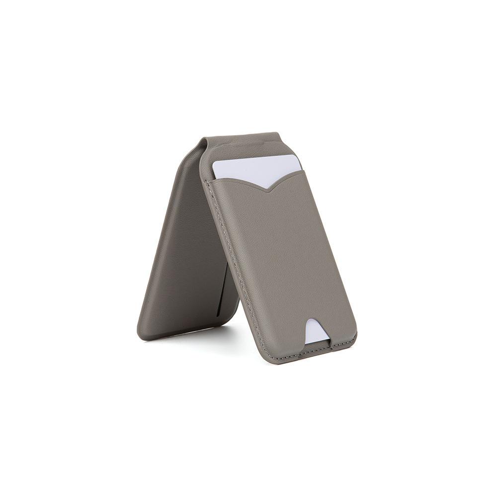 Strong magnetic shaft card bag Mobile phone holder with makeup mirror card bag Suitable for Apple iPhone mirror PU card holder