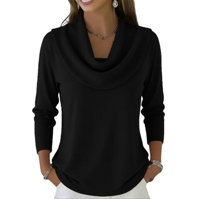 Women's Fashionable Solid Color Long Sleeved Sports Casual Pullover Top