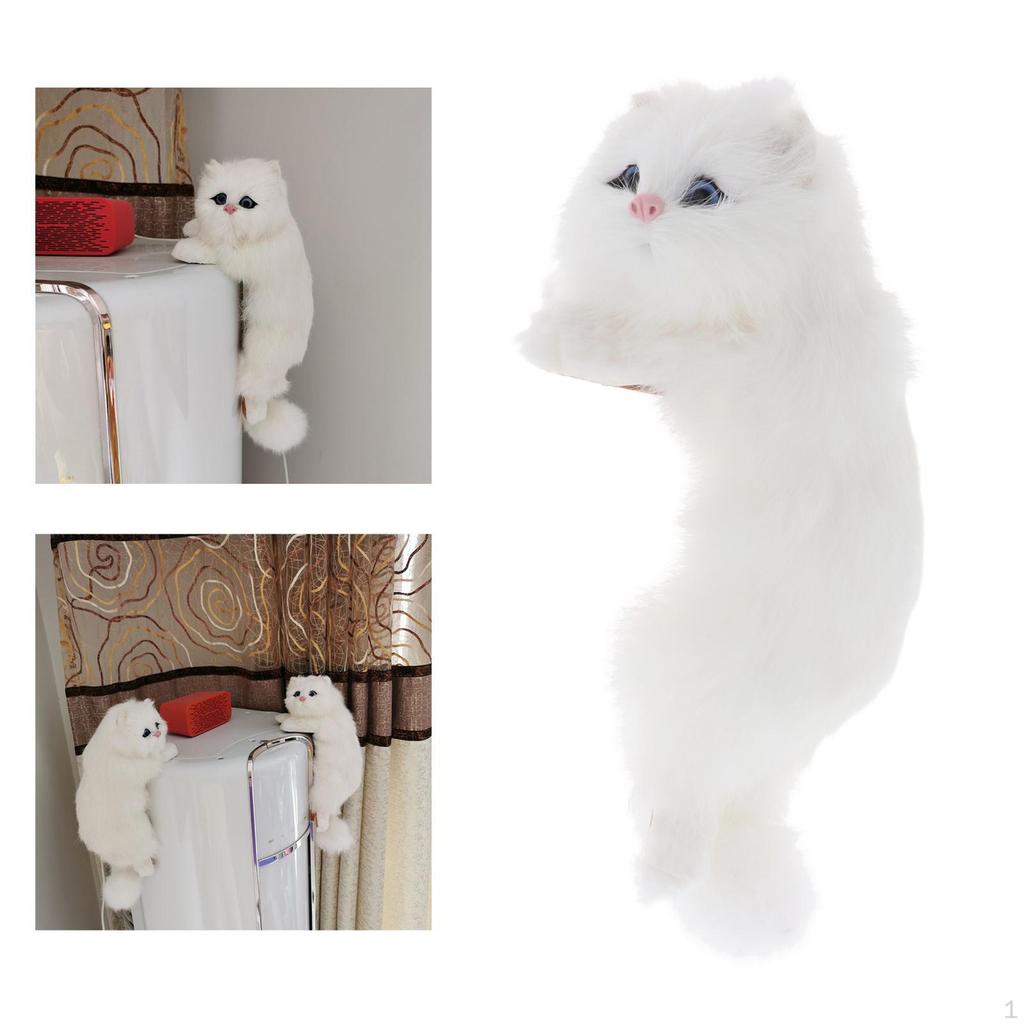 Adorable Plush Cat Figurine for Home Decor and Desk Display