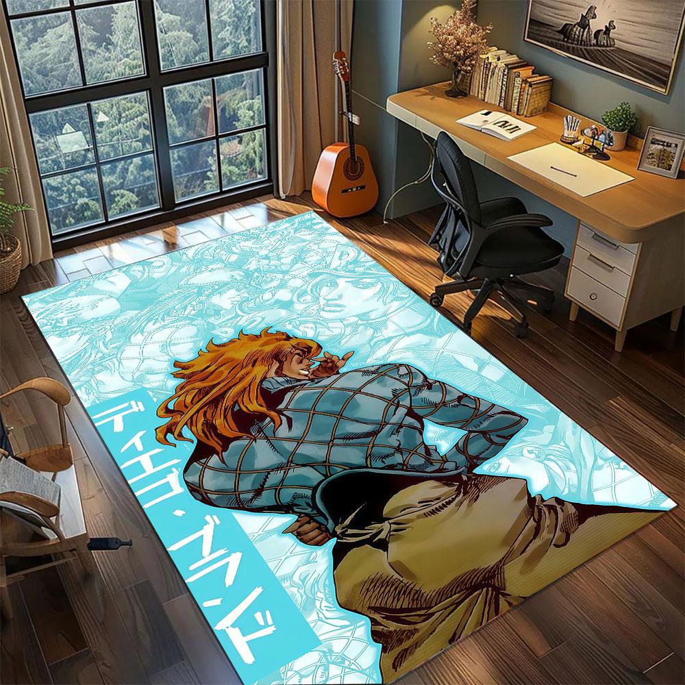 JoJo Stardust Crusaders Carpet for Living Room Bedroom Home Decor Cool Movie Mat Play Floor Mat