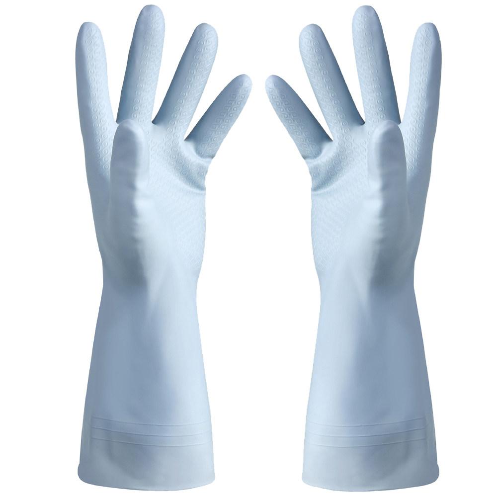 1Pair Waterproof Kitchen Gloves Green Heavy Duty Cleaning Mitts for Dishwashing Home Garden Car Wash Pet Care Industrial Work