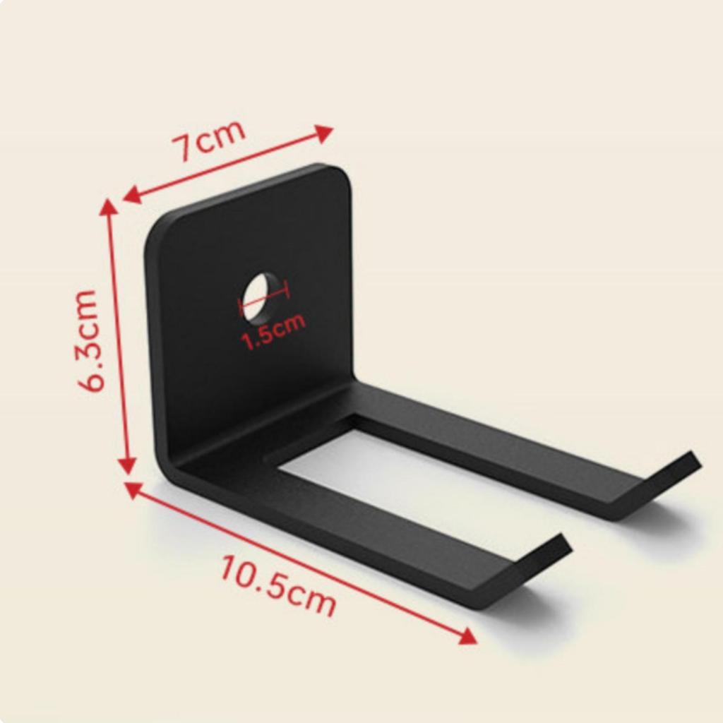 Wall-Mounted Fitness Hook Black Two-Prong Storage Bracket 4 Mm Thick