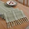1Pc Linen Tassel Table Runner Rustic Farmhouse Style Tablecloth For Baby Shower Birthday Party Decoration Wedding Table Supplies
