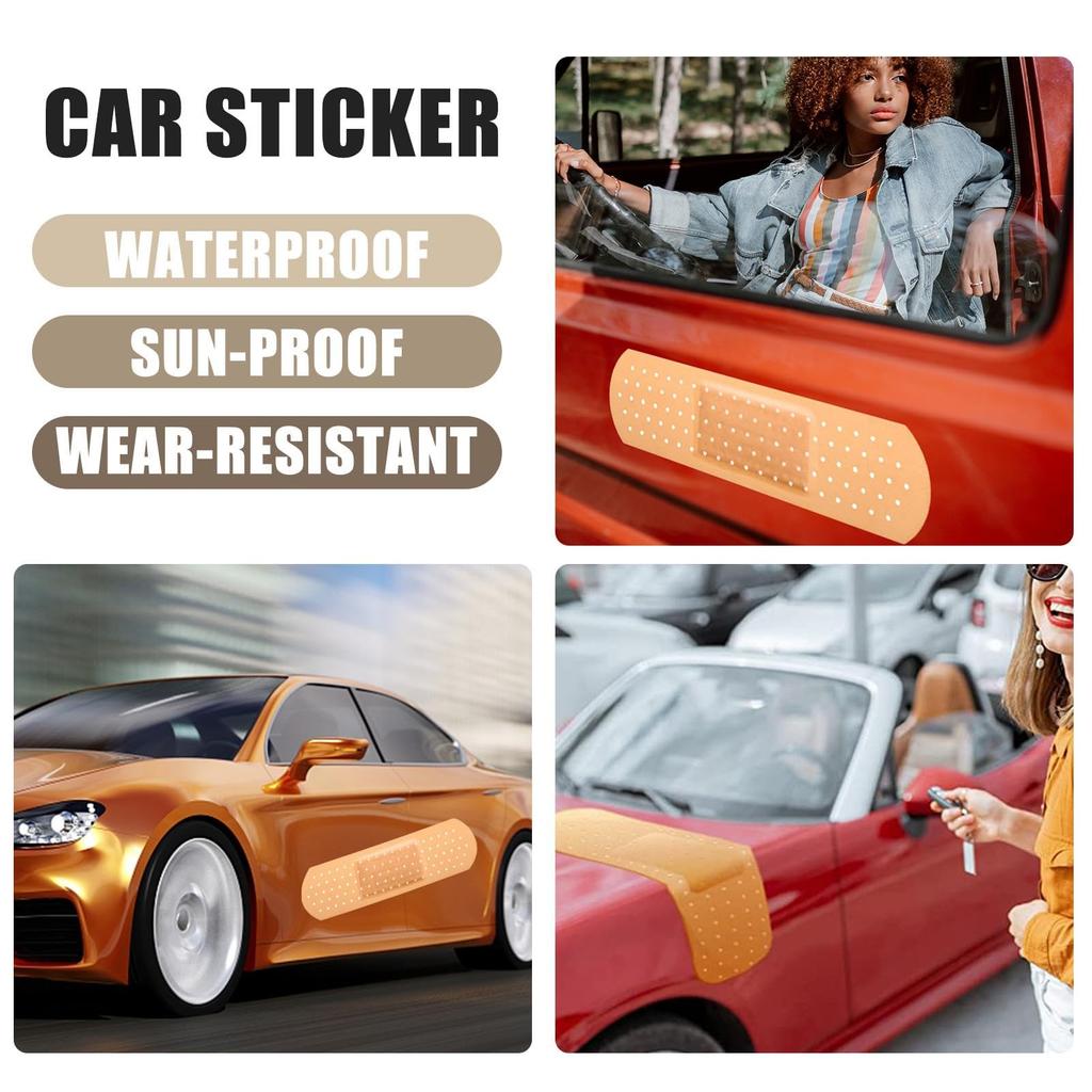 Band Aid Stickers, Car Band-Aid Decals - 4 Magnetic Car Decals, Waterproof Car Bumper