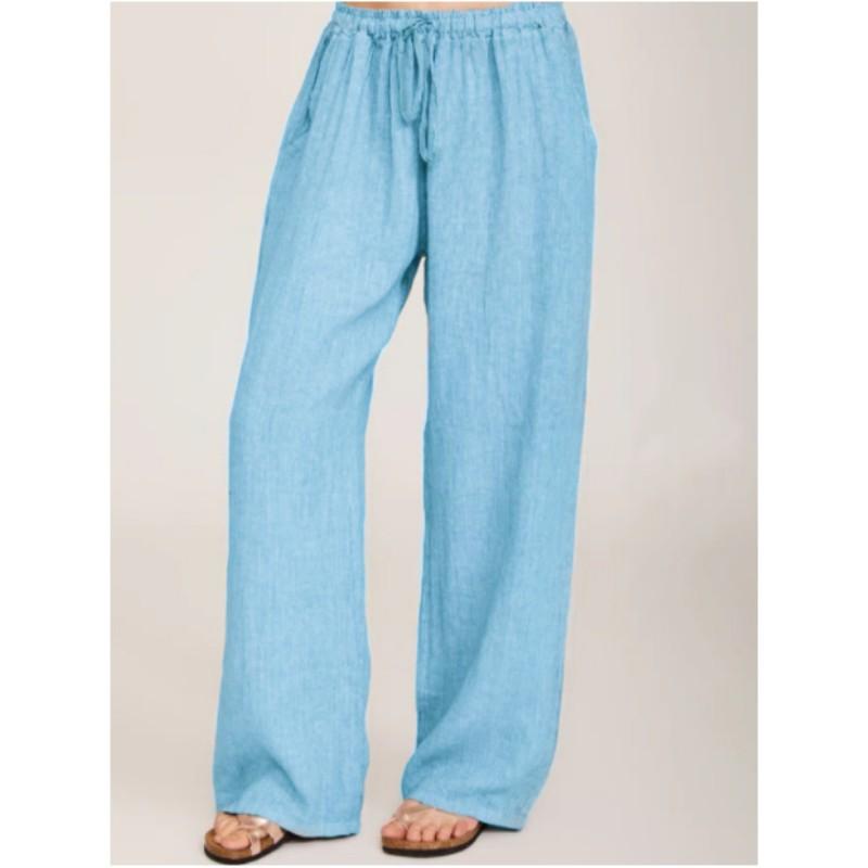 Women's Spring and Summer Solid Color Cotton Linen Casual Pants Temperament Elegant Commuter Pants