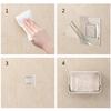 Adhesive Soap Dish with Glacier Texture Design Drainage Holes Bathroom Organizers Wall Mount Storage Organizers