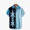Retro Contrasting Vertical Stripe Shirt Gold Totem Short Sleeved Men's Loose Summer Daily Shirt