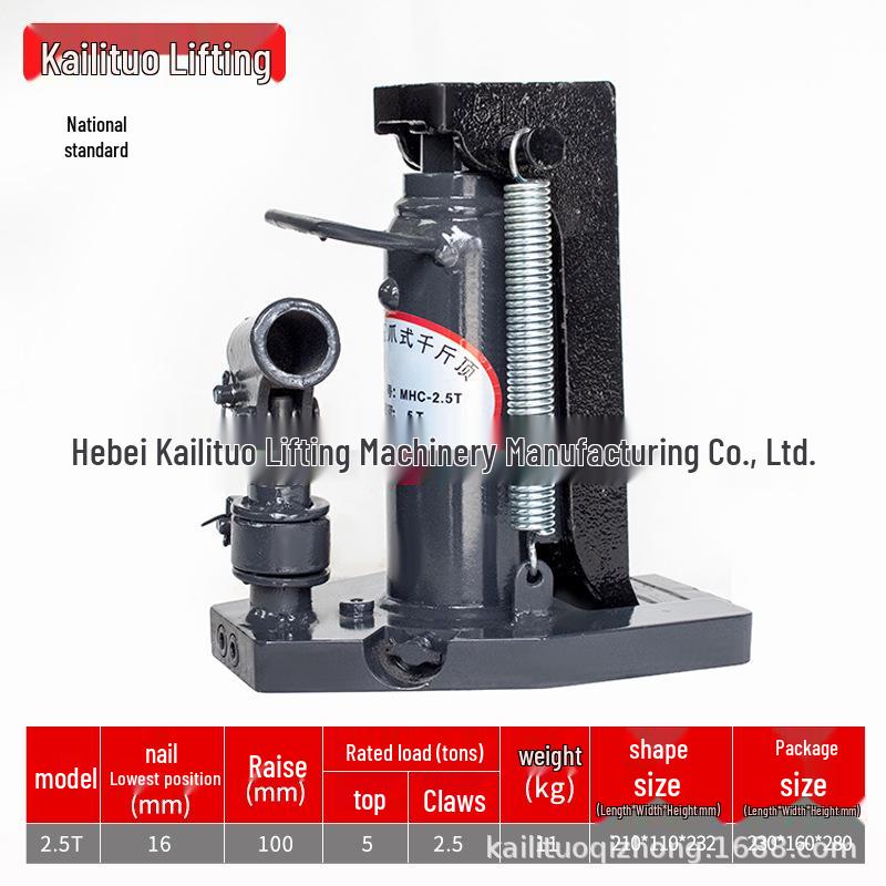 Heavy Duty Claw Type Hydraulic Jacks: 5, 10, 25 Ton Capacities, Manual Vertical Jack