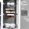 Kitchen Trolley, Serving Cart, Drawers, Baskets, Towel Rack, Wheels, 92 x 37 x 82 cm, White
