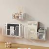 Punch-free Kitchen Cabinet Door Storage Box with 2 Patch Hook Multipurpose Inner Storage Rack Wall-mounted Durable
