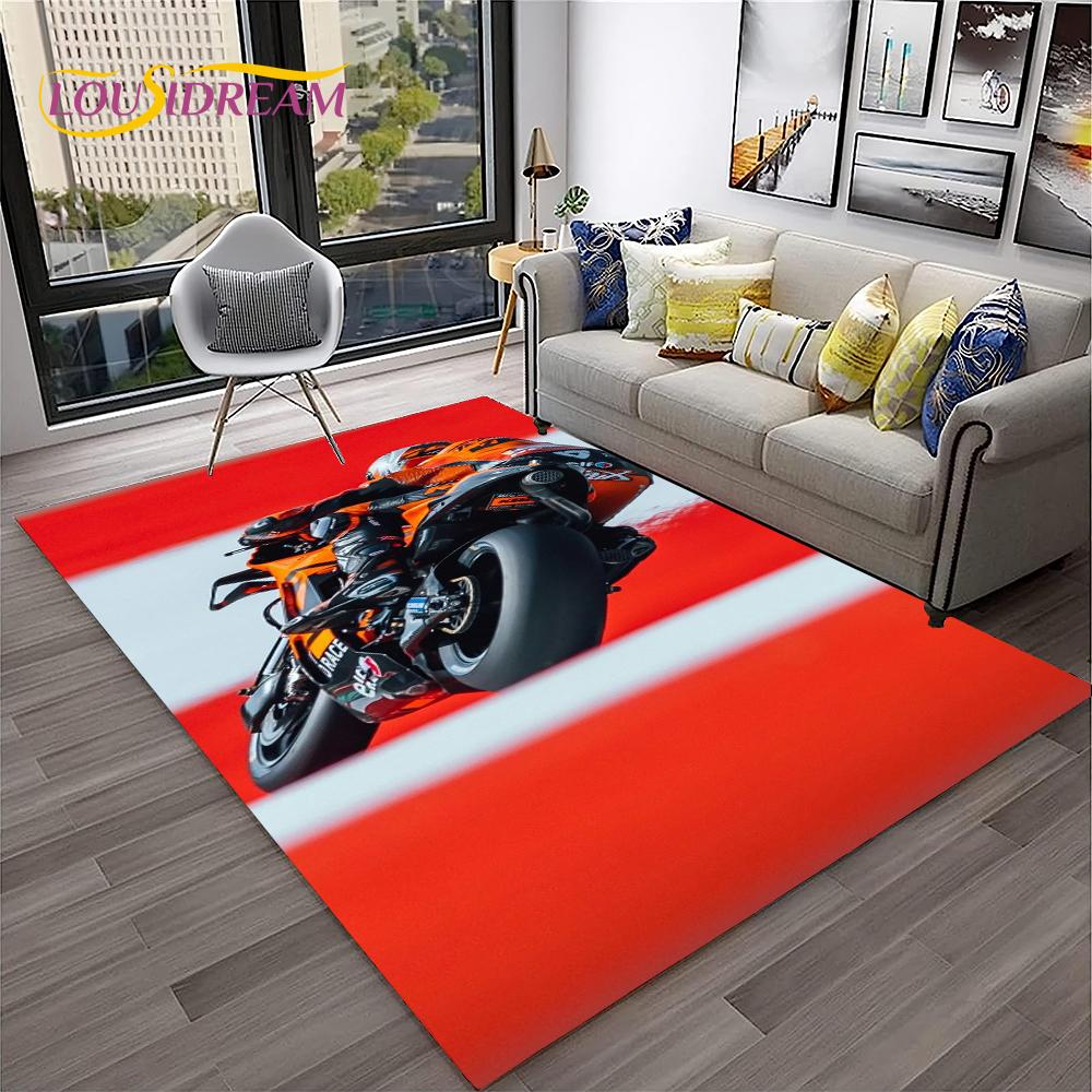 Racing Moto Off Road Motorcycle Carpet Rug for Home Living Room Bedroom Sofa Doormat Decor,Kid Play Area Rug Non-slip Floor Mat