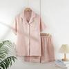 2026 New Summer Couple's Pajama Set 100% Cotton Women's Short Sleeve Shorts Two Piece Set Thin Home Clothing