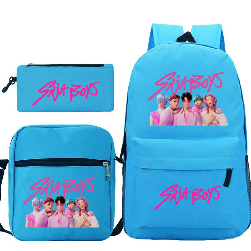 Animation Cartoon Kinderrucksack Freizeit Federmäppchen Umhängetasche Dreiteiliges Set, Grund- und Sekundarschule Schultasche