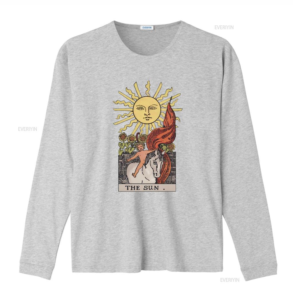The Sun Tarot Card T Shirt Occult Clothing Alt Gothic Witchy Jersey Vintage Washed Stylish Comfortable Fashion Designer Clothes