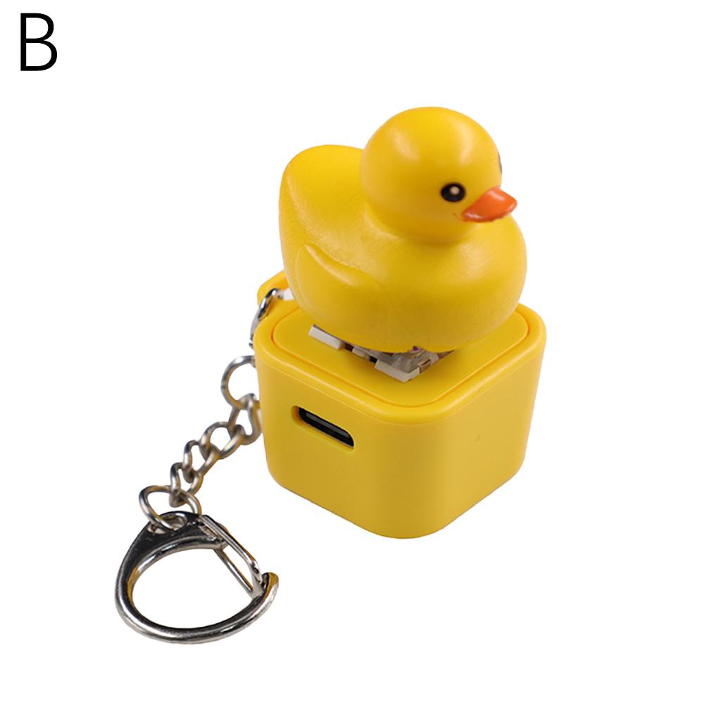 Keycap Style Cute Little Yellow Duck keycaps Keychain Personality Key Cap for Mechanical Keyboard Cherry MX Axis 3D Design