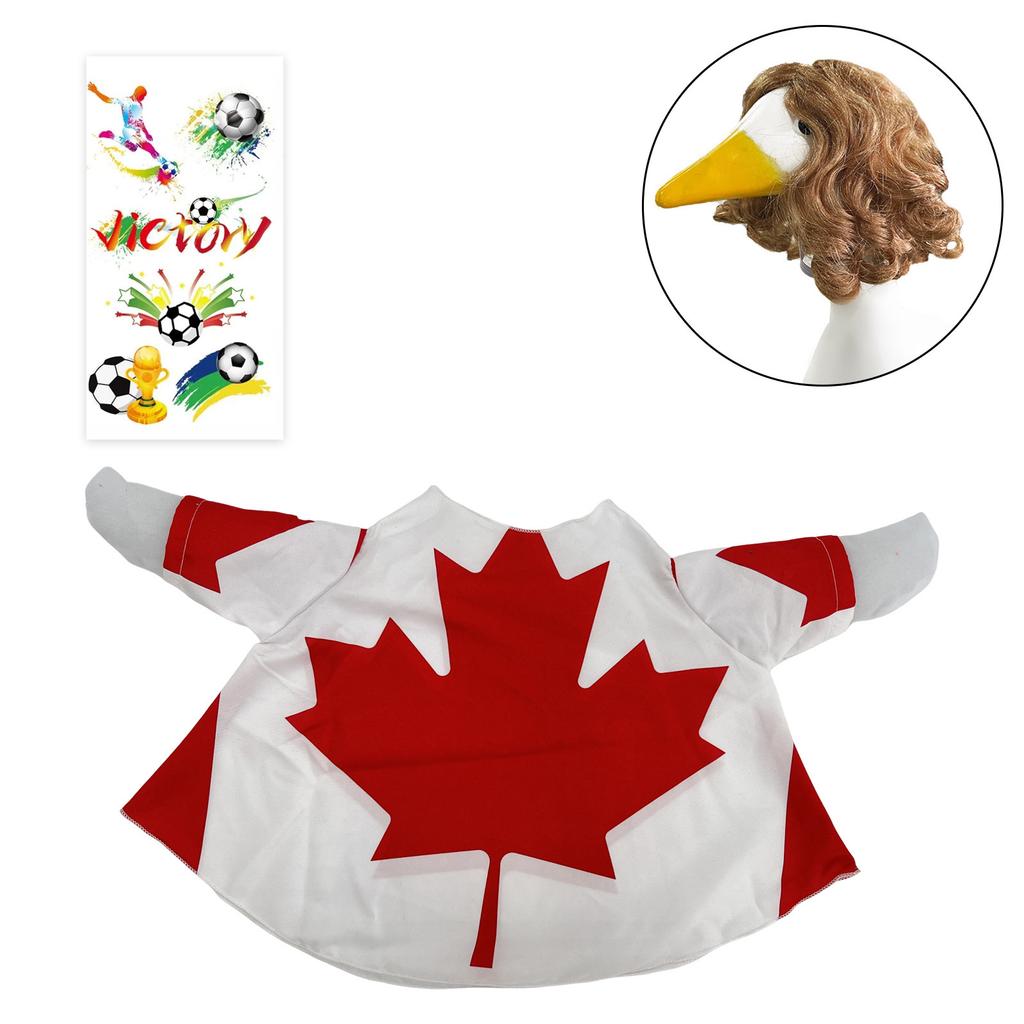 Patio Lawn Goose Costume Set with National Flag Design Includes Decorative Outfit and Accessories for Outdoor Yard Decoration