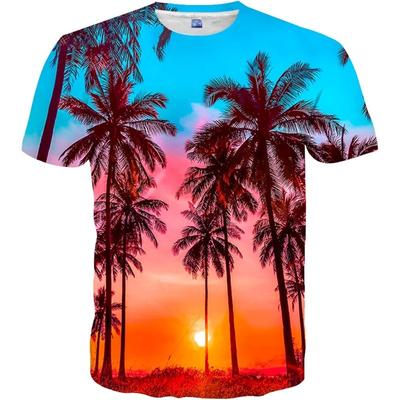 Mode Küsten natürliche landschaft grafik t-shirts Sommer stil 3D Druck Männer t-shirt Casual Interessant kurzarm t-shirts Tops