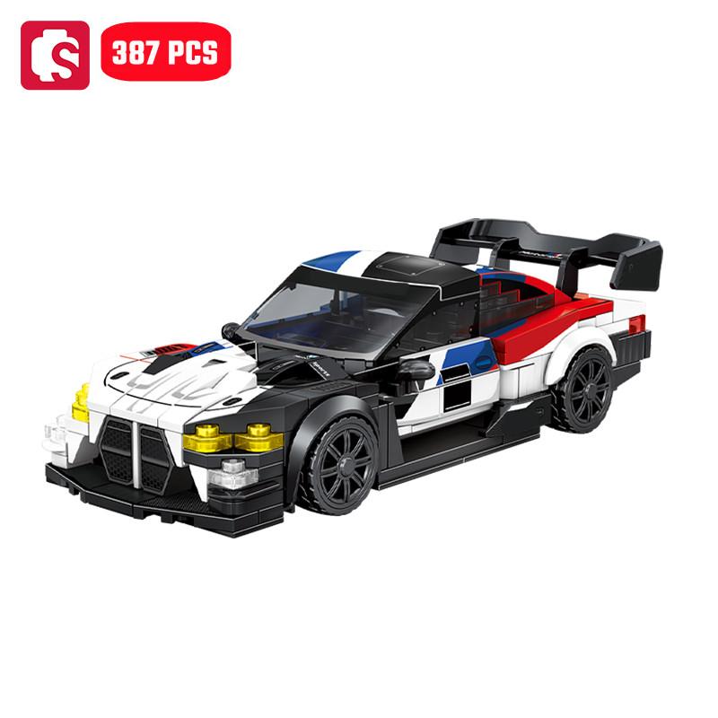 SEMBO Sports Car Assemblage Building Blocks MOC Racing Vehicle Technical Auto Models Car Construction Set For Boys Toys Gifts