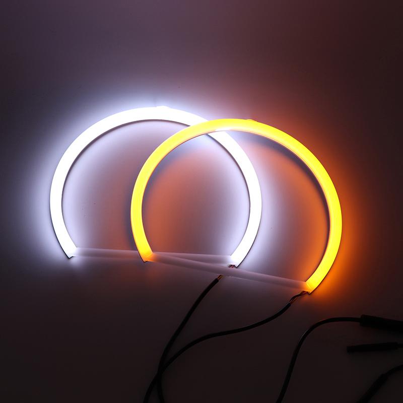 2pcs SMD Cotton Light LED Angel Eyes White and Yellow DRL Kit 85 90 95 100mm 105mm 110mm 115mm 120mm 126mm 140mm 131mm 146mm 158