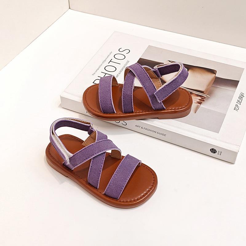 Artistic Retro Girls' Beach Sandals for Toddlers & Youth Simple Soft-Sole Princess Shoes for Babies Fashion Kids Shoes