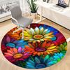 1pc Floral Kaleidoscope Office Round Area Rug, Indoor Mat Suitable ForOffice, Under Office Chairs Bedroom Living Room Home Decor, Room Deco  D077