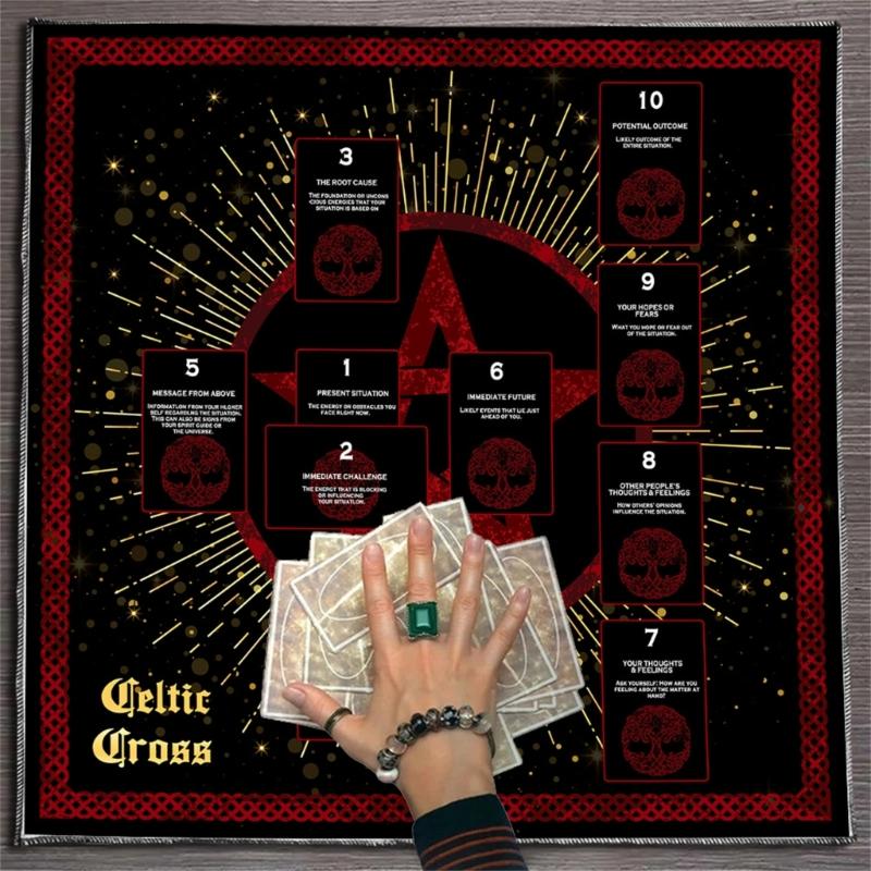 Card Reading Star Pattern Tarots Card Tablecloth Altars Cloth Altars Cloth Divinations Card Table Cloth Tapestry