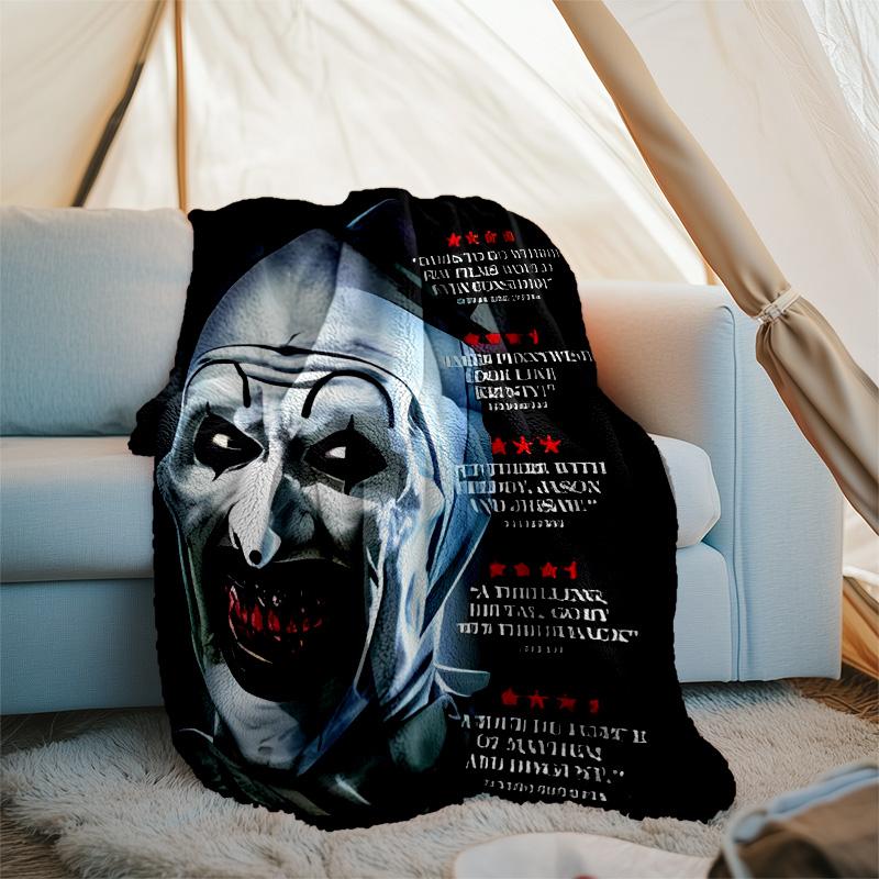 Coperta plaid stampata Art the Clown Terrifier1—leggera, morbida, calda;coperta versatile per tutte le stagioni—perfetta come coperta per l'aria condizionata, coperta per il riposino