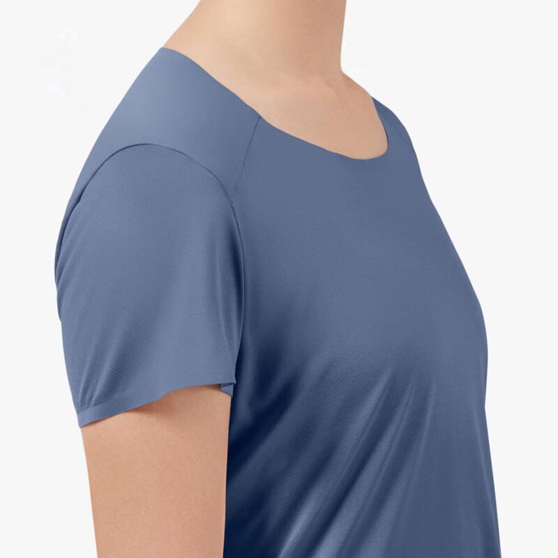 On Performance T Lightweight Running Sports Comfortable Short Sleeve Regular Running T-Shirt Women T-Shirts Light-Blue Black 202.00236