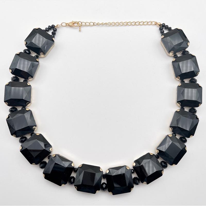 Европейско-американское квадратное хрустальное ожерелье 23 мм - Легкая роскошь и мода