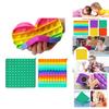 Big Pop It Fidget Toy Bunte Seifenblasen Sensorisches Quetschspielzeug Stressabbau für Kinder