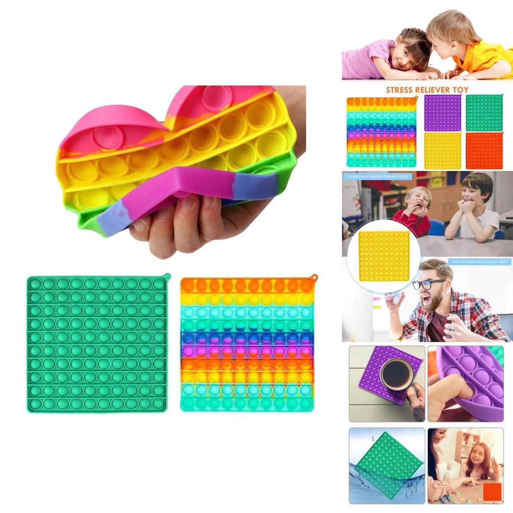 Big Pop It Fidget Toy Bunte Seifenblasen Sensorisches Quetschspielzeug Stressabbau für Kinder
