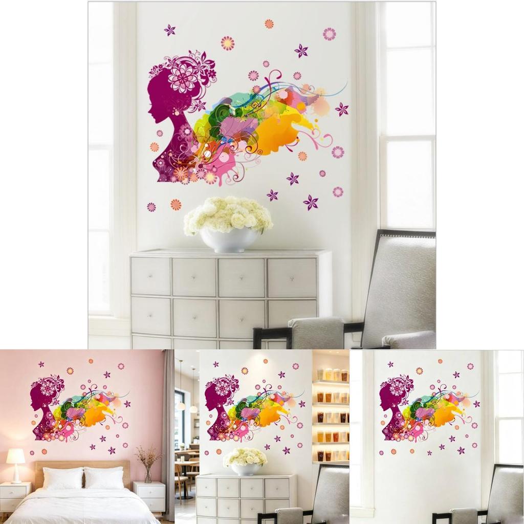 Girl Flower Pink Wall Decal For Home Interior Stylish And Sophisticated