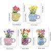 8pcs Cute Plant Fridge Magnets Tiny 3D Plant Vase Decorative Refrigerator Stickers for Refrigerator Decoration Kitchen Office