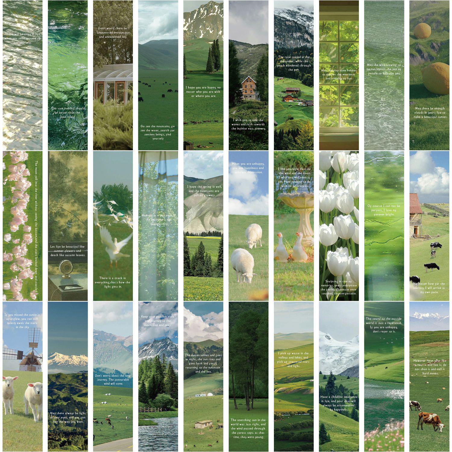 

Green Forest Student Bookmarks - 30 Creative Marking Cards