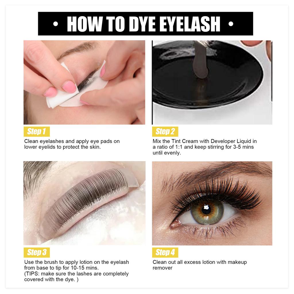 Brow Lash Tint Set, Sweat-Proof Color-Fast Non-Smudge 2-in-1 Eyebrow Eyelash Tinting Set