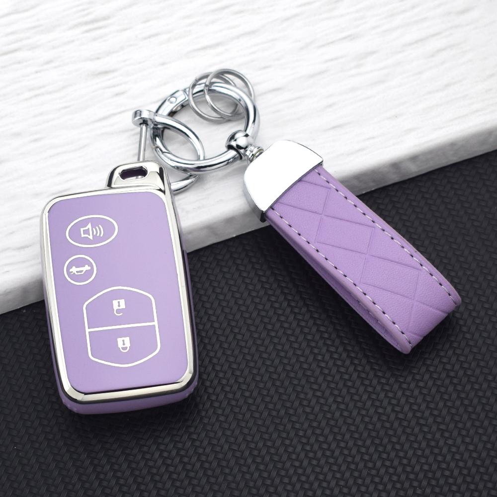TPU Car Key Case Cover for Toyota Prius 30 Alpha Aqua Land Cruiser Auris for Lexus LC 200 2/3/4 Buttons Remote Holder Key Chain