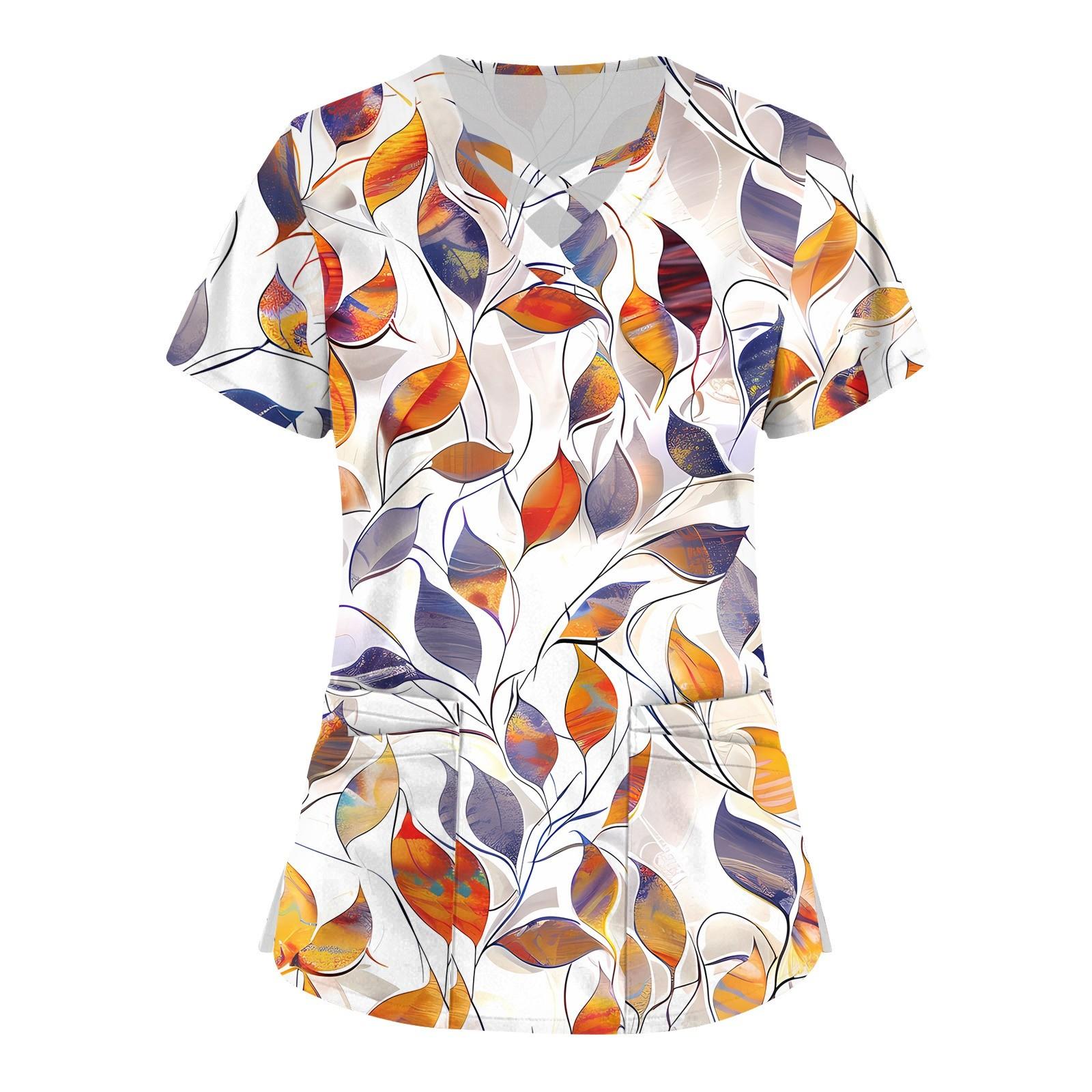 

Женский топ с коротким рукавом и V-образным вырезом, принтом и карманом Dry-nurse L оранжевый