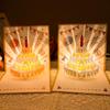 3D Stereoscopic Music Light Greeting Card: Foldable Cake & Blessing Message for Happy Birthday Gift