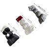 Lamb Fleece Trim Padded Puffer Leg Warmers with Cute Plush Balls for Women Warm Thermal Quilted Boot Cuffs Foot Covers